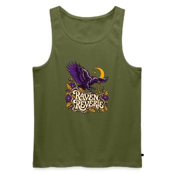 Raven Reverie Nachtmond Gothic - Männer Premium Bio Tank Top - Khaki - Vorne - Michal (187cm)