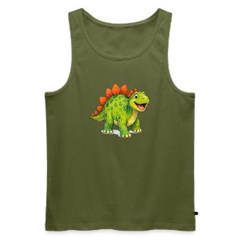 dino - Männer Premium Bio Tank Top - Khaki - Vorne - Michal (187cm)