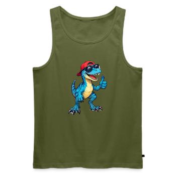 dino-like - Männer Premium Bio Tank Top - Khaki - Vorne - Michal (187cm)