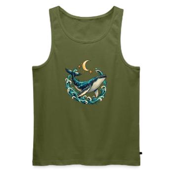 Mondwal Kosmische Meeresnacht - Männer Premium Bio Tank Top - Khaki - Vorne - Michal (187cm)