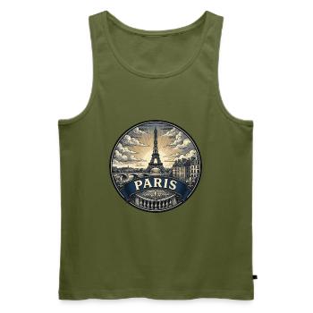 Paris, Frankreich Reiseabzeichen Eiffelturm-Souvenir - Männer Premium Bio Tank Top - Khaki - Vorne - Michal (187cm)