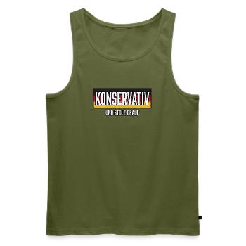 Konservativ und stolz drauf Schwarz Rot Gold - Männer Premium Bio Tank Top - Khaki - Vorne - Michal (187cm)