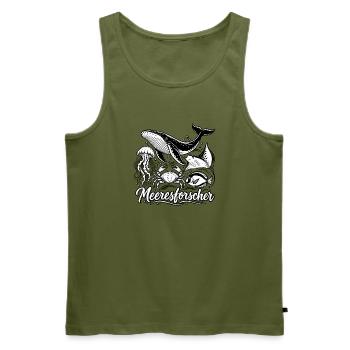 Meeresforscher Meerestiere  Kopieren - Männer Premium Bio Tank Top - Khaki - Vorne - Michal (187cm)