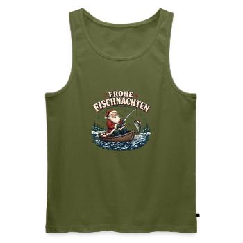 Frohe Fischnacht Weihnachtsfischer - Männer Premium Bio Tank Top - Khaki - Vorne - Michal (187cm)