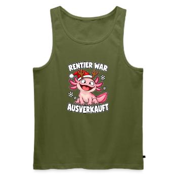Rentier War Ausverkauft Axolotl - Männer Premium Bio Tank Top - Khaki - Vorne - Michal (187cm)