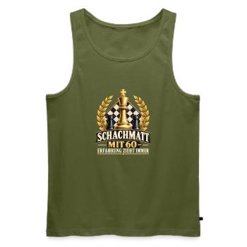 SCHACHMATT MIT 60 ERFAHRUNG ZIEHT IMMER Schach - Männer Premium Bio Tank Top - Khaki - Vorne - Michal (187cm)