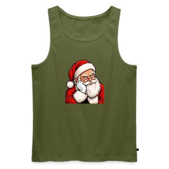 Grimmiger Santa im klassischen Rot - Männer Premium Bio Tank Top - Khaki - Vorne - Michal (187cm)