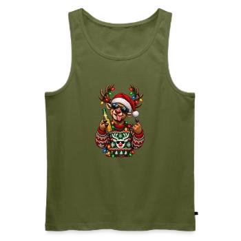 Ugly Christmas - Männer Premium Bio Tank Top - Khaki - Vorne - Michal (187cm)