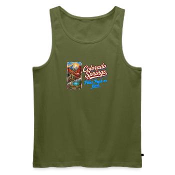 Colorado Springs Retro Vintage Pikes Peak Design - Männer Premium Bio Tank Top - Khaki - Vorne - Michal (187cm)