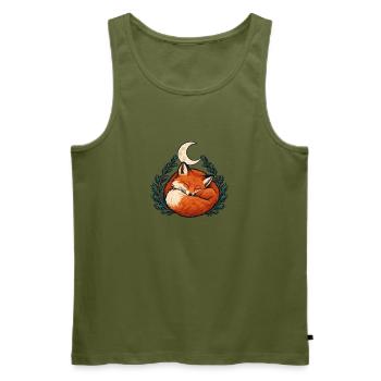 Winterfuchs - Männer Premium Bio Tank Top - Khaki - Vorne - Michal (187cm)