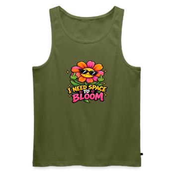 Wütende Blume – Ich brauche Abstand - Männer Premium Bio Tank Top - Khaki - Vorne - Michal (187cm)