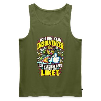 Ich bin kein Insolvenz – Geld verdienen Like - Männer Premium Bio Tank Top - Khaki - Vorne - Michal (187cm)