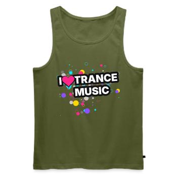 I Love Trance Music - Colour Splash - Männer Premium Bio Tank Top - Khaki - Vorne - Michal (187cm)
