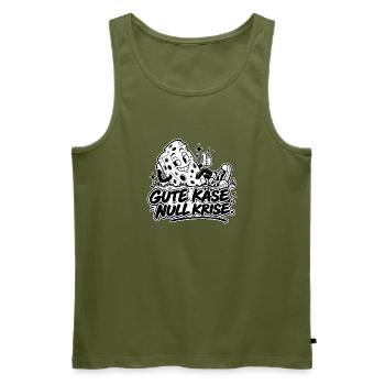 Gute Käse Null Krise - Männer Premium Bio Tank Top - Khaki - Vorne - Michal (187cm)