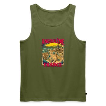 View City Vintage Angouleme France European - Männer Premium Bio Tank Top - Khaki - Vorne - Michal (187cm)