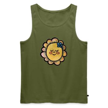 Sonnenblütende Sonne - Männer Premium Bio Tank Top - Khaki - Vorne - Michal (187cm)