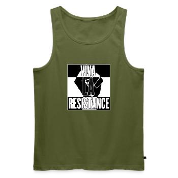 Viva La Resistance (Version 2) - Männer Premium Bio Tank Top - Khaki - Vorne - Michal (187cm)