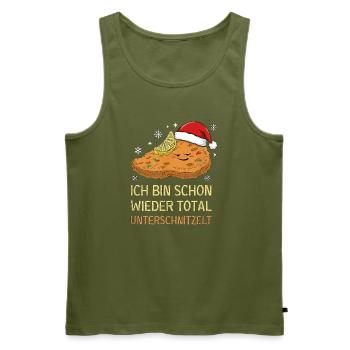 Ich Bin Schon Wieder Total Unterschnitzelt Xmas - Männer Premium Bio Tank Top - Khaki - Vorne - Michal (187cm)