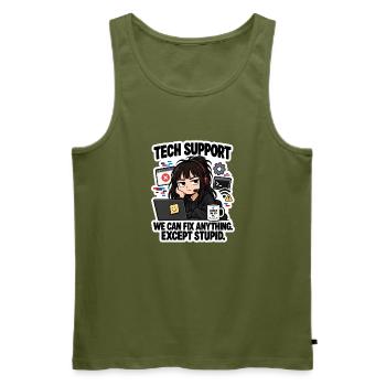 Tech Support: Fixing Everything Except Stupid - Männer Premium Bio Tank Top - Khaki - Vorne - Michal (187cm)