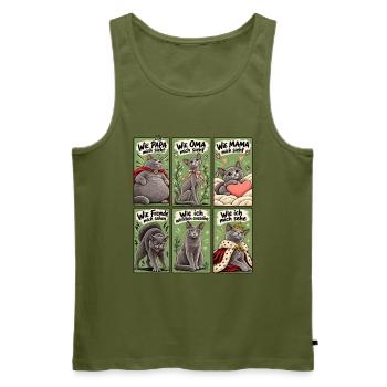 Wie andere mich sehen – Lustiges Katzenmotiv - Männer Premium Bio Tank Top - Khaki - Vorne - Michal (187cm)