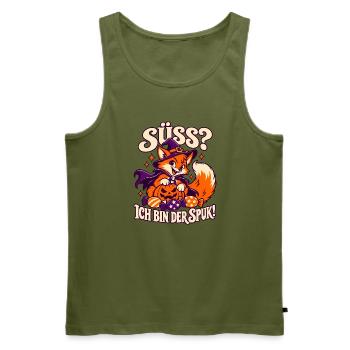 Süß ich bin der Spuk Fuchs - Männer Premium Bio Tank Top - Khaki - Vorne - Michal (187cm)