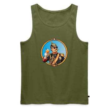 Kaiser Wilhelm mit Sonnenbrille und Cocktail - Männer Premium Bio Tank Top - Khaki - Vorne - Michal (187cm)