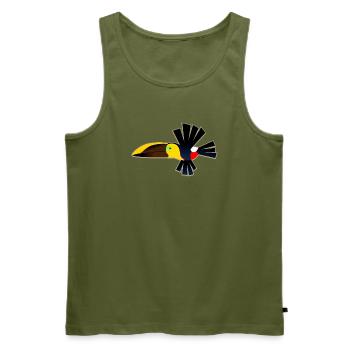 Schrulliger Fukan-Fukan-Kastanien-Mandibel-Toukan - Männer Premium Bio Tank Top - Khaki - Vorne - Michal (187cm)