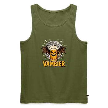 Vambier Halloween Bier Vampir Fledermaus Vollmond - Männer Premium Bio Tank Top - Khaki - Vorne - Michal (187cm)
