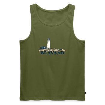 Blåvand – Leuchtturm und Nordseeküste - Männer Premium Bio Tank Top - Khaki - Vorne - Michal (187cm)