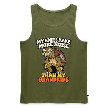 Meine Knie machen mehr Lärm als die meiner Enkelkinder Komisch - Männer Premium Bio Tank Top - Khaki - Vorne - Michal (187cm)