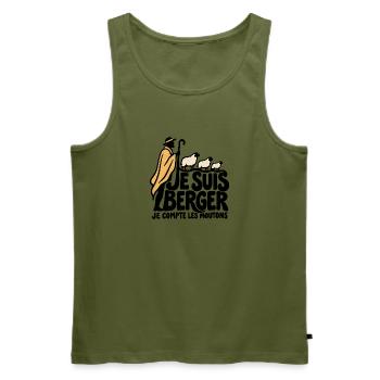 Ich bin ein Hirte – Humor - Männer Premium Bio Tank Top - Khaki - Vorne - Michal (187cm)