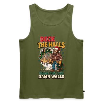 Dekoriere die Flure und repariere dann die Wände - Männer Premium Bio Tank Top - Khaki - Vorne - Michal (187cm)