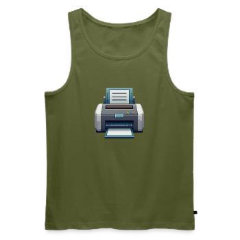 Drucker - Männer Premium Bio Tank Top - Khaki - Vorne - Michal (187cm)