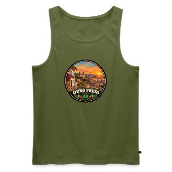 Ouro Preto Brasilien Stadt Landschaft Berge - Männer Premium Bio Tank Top - Khaki - Vorne - Michal (187cm)
