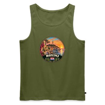 Rovinj Kroatien Hafen Stadt Sonnenuntergang Meer - Männer Premium Bio Tank Top - Khaki - Vorne - Michal (187cm)