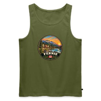 Fernie British Columbia Kanada Berge Natur - Männer Premium Bio Tank Top - Khaki - Vorne - Michal (187cm)