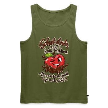 Schokolade löst keine Probleme – Lustiger Spruch - Männer Premium Bio Tank Top - Khaki - Vorne - Michal (187cm)