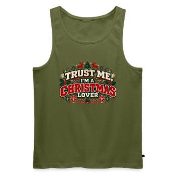 Trust Me I'm a Christmas Lover – Ugly Sweater - Männer Premium Bio Tank Top - Khaki - Vorne - Michal (187cm)