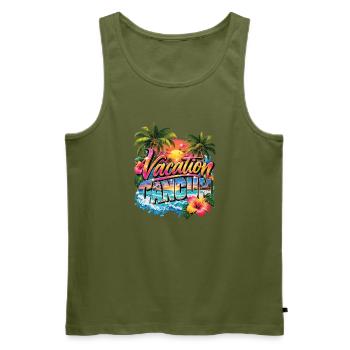Cancun-Urlaubsuntergang - Männer Premium Bio Tank Top - Khaki - Vorne - Michal (187cm)