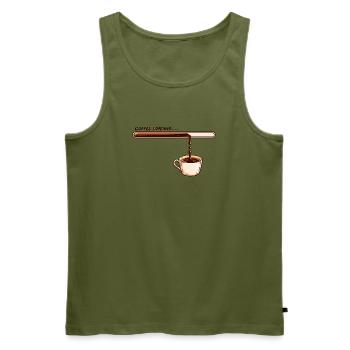 Coffee Loading Kaffee Spruch für Kaffeeliebhaber - Männer Premium Bio Tank Top - Khaki - Vorne - Michal (187cm)