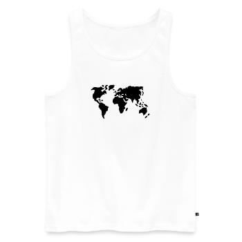 Welt - Männer Premium Bio Tank Top - Weiß - Vorne - Michal (187cm)