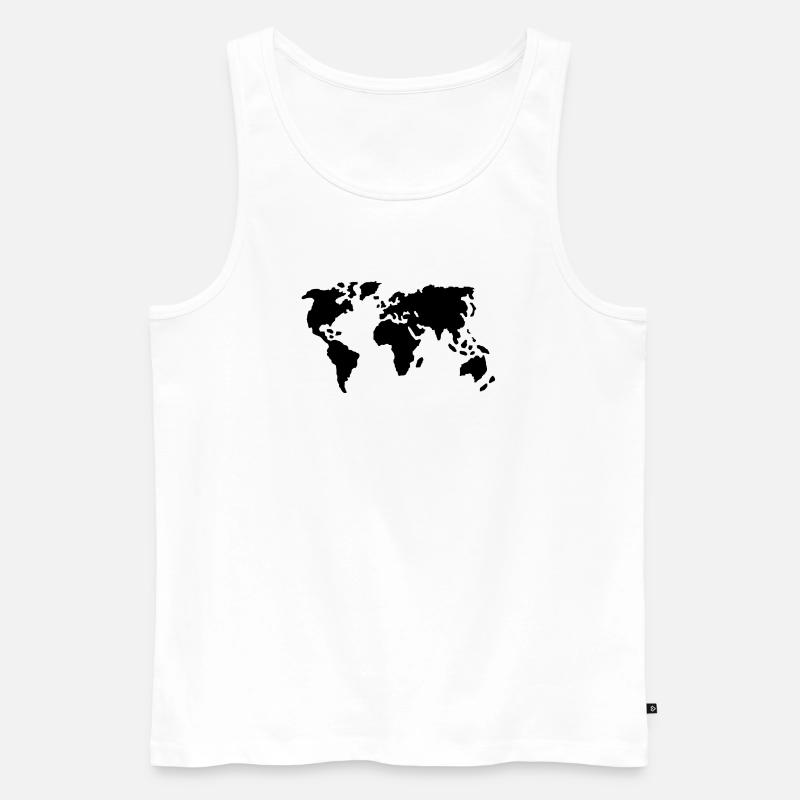 Welt - Männer Premium Bio Tank Top - Weiß