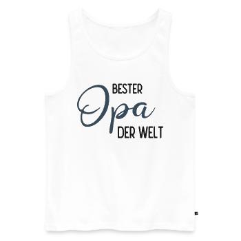 Bester Opa der Welt - Spruchdesign - Männer Premium Bio Tank Top - Weiß - Vorne - Michal (187cm)