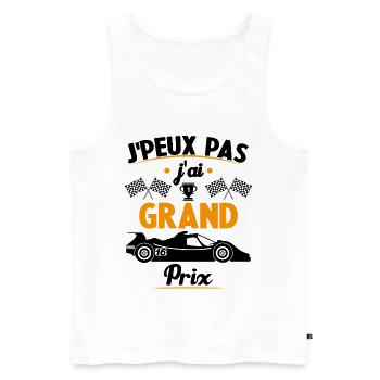 Je peux pas j'ai Grand Prix - Débardeur bio Premium Homme - blanc - Devant - Michal (187cm)