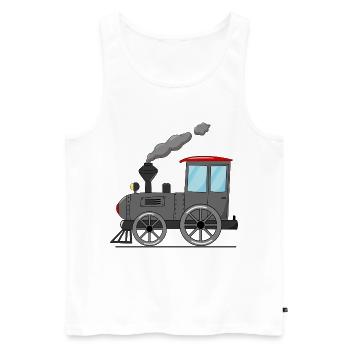 Kinderzug Eisenbahn grau - Männer Premium Bio Tank Top - Weiß - Vorne - Michal (187cm)