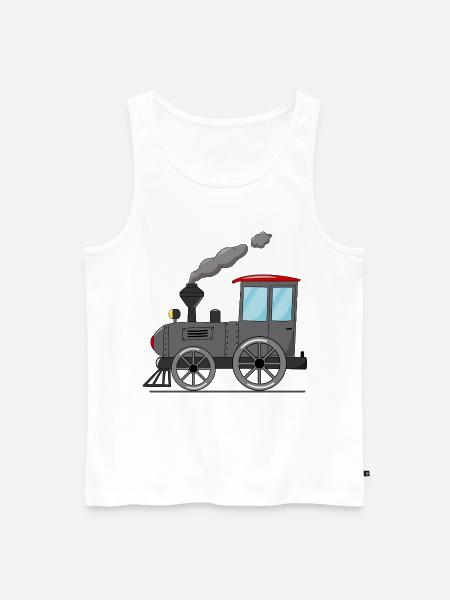 Children's train railway grey - Men's Premium Organic Tank Top - white