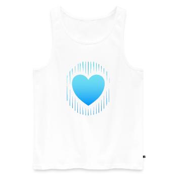 blaues Herz blaue Linien - Männer Premium Bio Tank Top - Weiß - Vorne - Michal (187cm)