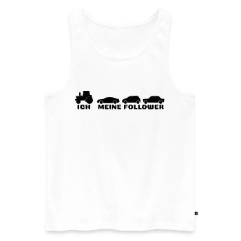 Ich meine Follower  - Männer Premium Bio Tank Top - Weiß - Vorne - Michal (187cm)