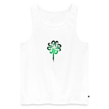 Kleeblatt Symbol Keltische Symbole - Männer Premium Bio Tank Top - Weiß - Vorne - Michal (187cm)