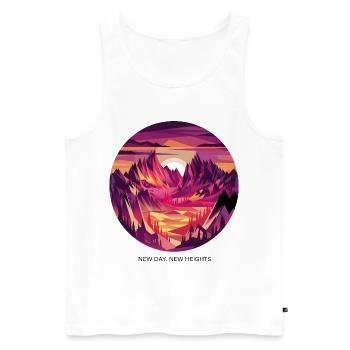 Neuer Tag, neue Höhen - Männer Premium Bio Tank Top - Weiß - Vorne - Michal (187cm)